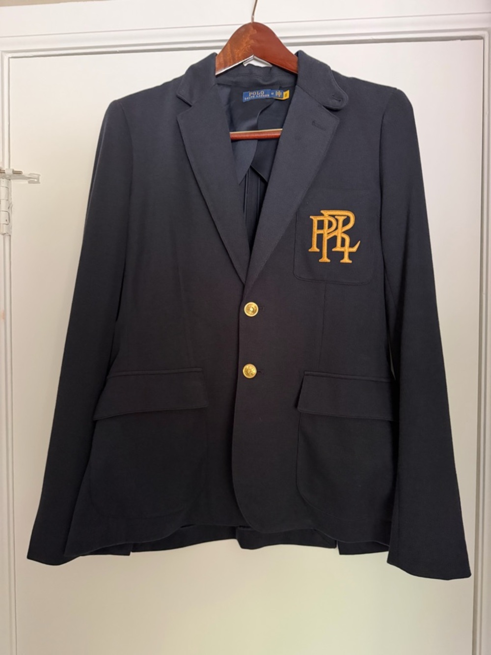 Polo by Ralph Lauren Navy Blazer with Gold Crest and Buttons